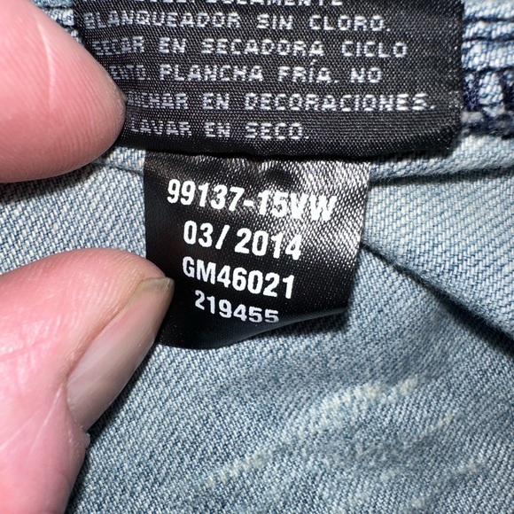 Harley Davidson snap up faded denim shirt with steel bling collar - Picture 5 of 12